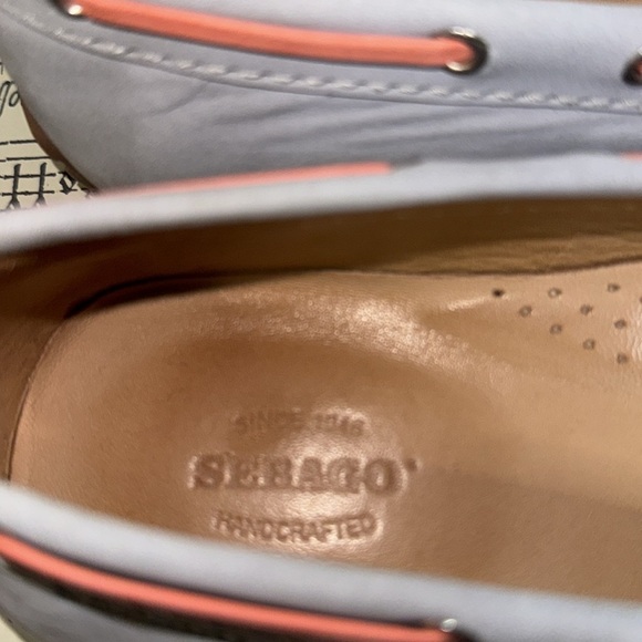 Sebago Grey Leather Harper Tie Boat Shoes Size 11 - Picture 6 of 8